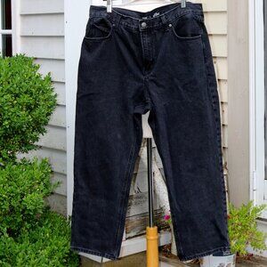 Old Navy Black High-Rise Slouchy Straight Secret Slim Pockets Cotton Jeans Sz 16
